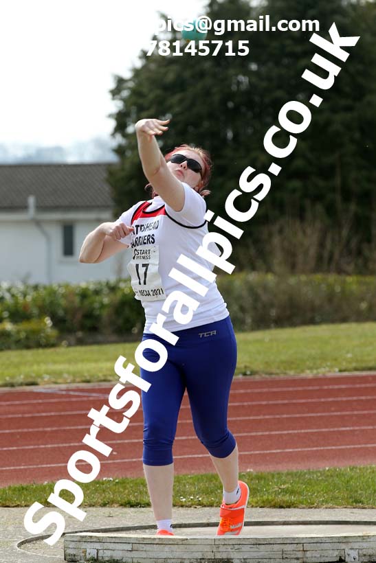 Shot putt, 2021 NECAA Open Graded Meeting, Morpeth. Photo: David T. Hewitson/Sports for All Pics